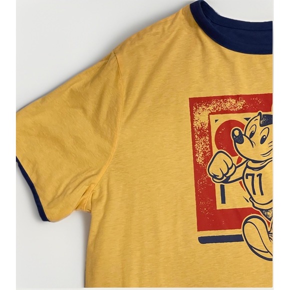 Vintage Mickey Mouse Double Sided Shirt 1971 Yellow & Blue Disney World Size XXL - Picture 8 of 11